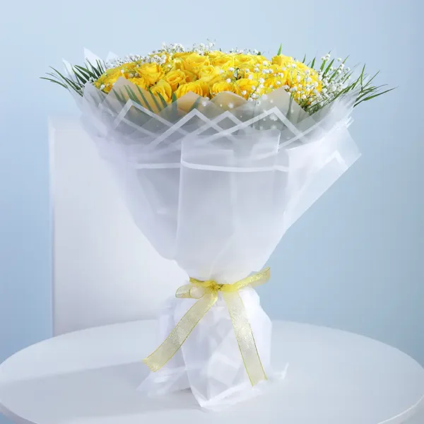 Bright Yellow Bliss Roses Bouquet