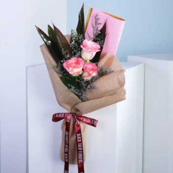 three pink roses online delivery
