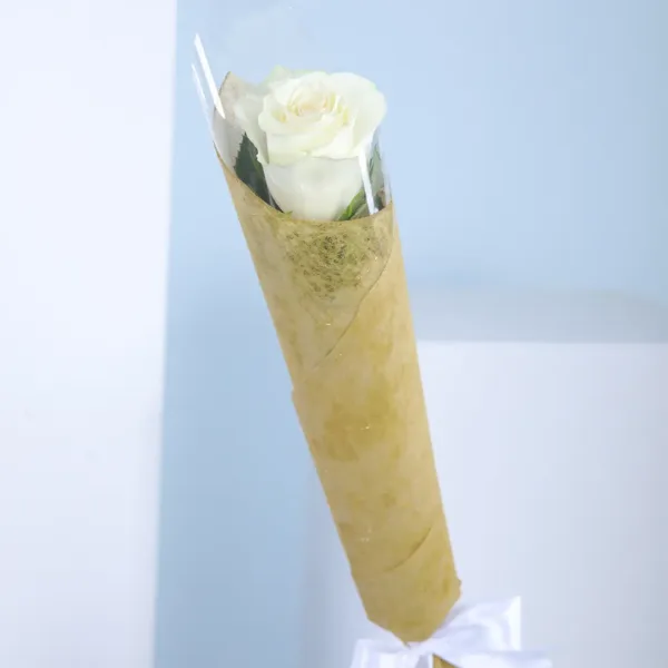 Single white rose delivery