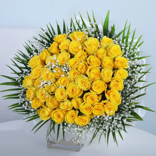 Bright Yellow Bliss Roses Bouquet