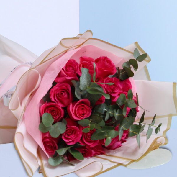25 Fuschia Pink Roses