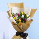 multicolor tulips bouquets
