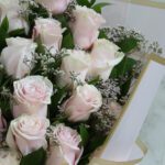 pink roses bouquet pink wrapping 003