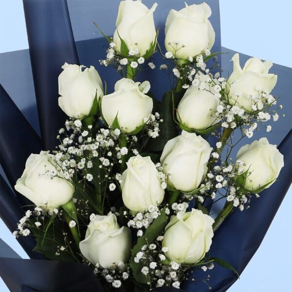 02 White Roses in Black Wrap