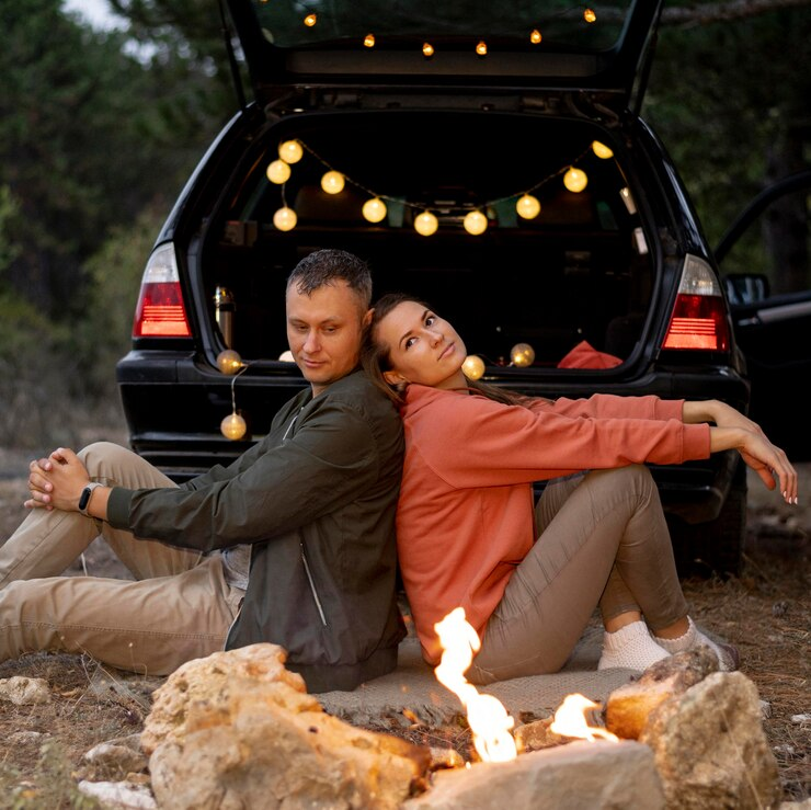 Romantic Camping Trip by a couple