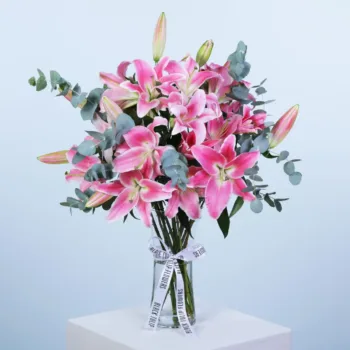 Serene Pink Lily Vase