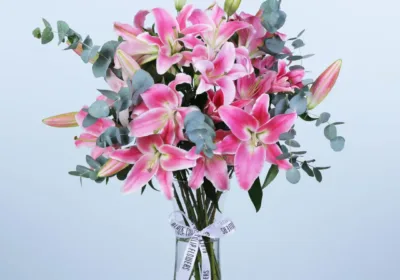 Serene Pink Lily Vase
