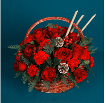 carnation flowers in basket