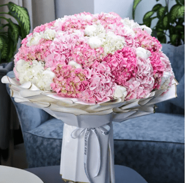 peonies and hydrangea bouquet