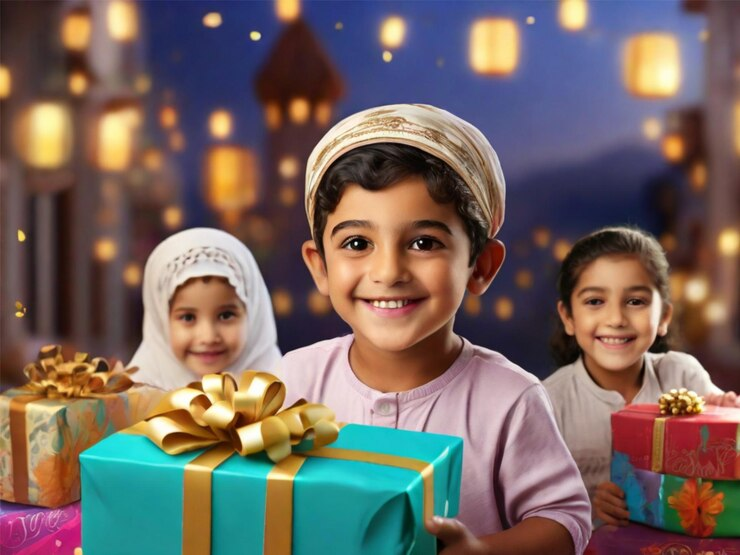 gifts holding by kids