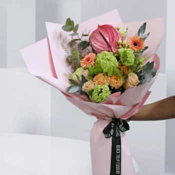 Bouquet of peach and coral
