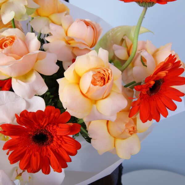 A joyful bouquet brimming with vibrant flowers, perfect for any occasion.