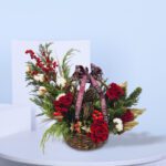 1 Christmas floral basket.