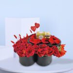 1 Double Heart Rose& Chocolate