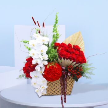 Enjoy our premium basket of flowers for elegant gifting.