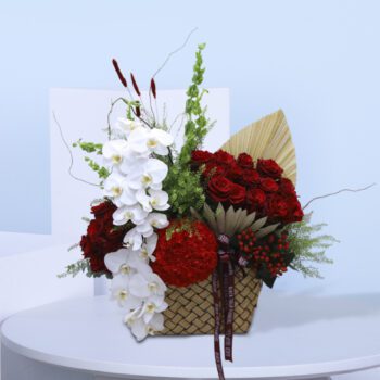 Enjoy our premium basket of flowers for elegant gifting.