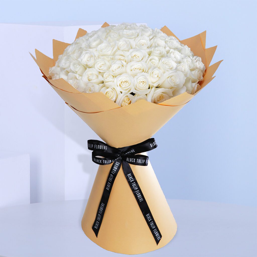 A big White rose Bouquet.