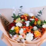 Sunset Bliss Mixed Flowers Bouquet-04