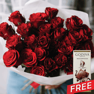 Luxury red roses – Send these 25 luxury red roses to make a big impression.