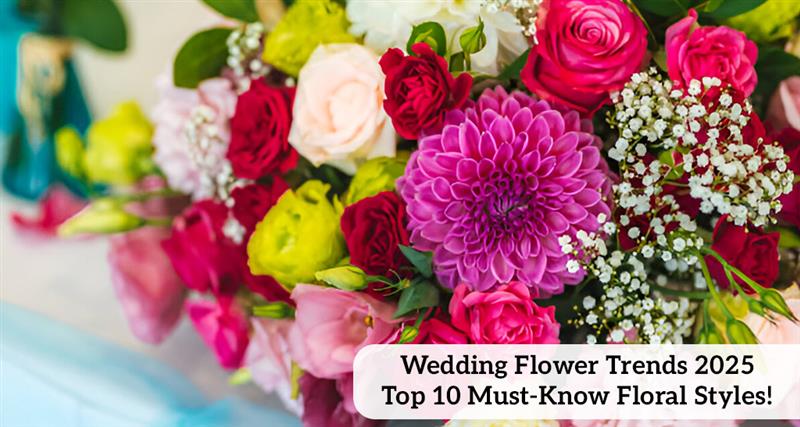 Discover the top 10 wedding flower trends 2025! From bridal bouquets to corsages, explore the latest wedding floral styles you must know.