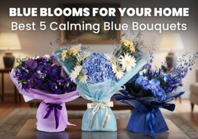 Beautiful calming blue flower bouquets arranged for home décor, featuring the best five blue blooms that bring peace and elegance to any space.