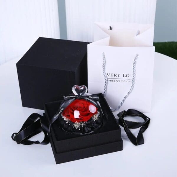 1 A stunning Red forever rose, perfect symbol of love, passion, and everlasting emotions. Ideal for gifting on special occasions