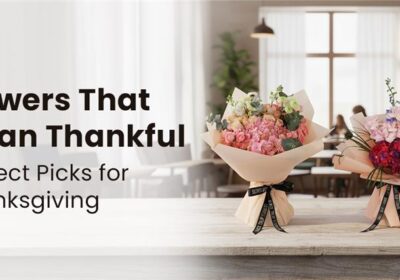 Beautiful Thanksgiving flower bouquet symbolizing gratitude, featuring warm autumn blooms like sunflowers, roses, and chrysanthemums.