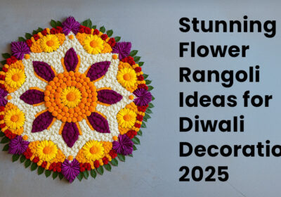 Vibrant Diwali 2025 flower rangoli in Qatar, featuring marigolds, roses, and colorful petals arranged in intricate patterns for festive décor.