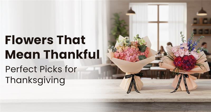 Beautiful Thanksgiving flower bouquet symbolizing gratitude, featuring warm autumn blooms like sunflowers, roses, and chrysanthemums.