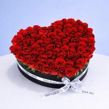 100 stem love rose box with premium red roses