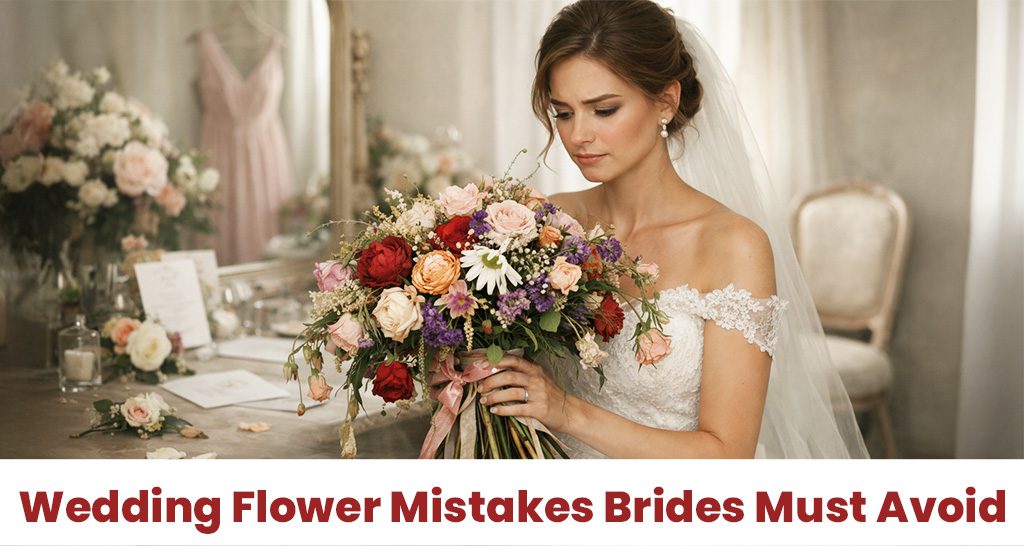A guide highlighting common wedding flower mistakes brides should avoid for a perfect floral arrangement.