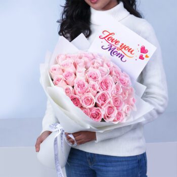A fresh bouquet of 40 light pink roses designed to bring softness, charm, and elegance to any moment.