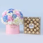 pastel-hydrangea-bloom-box-ferrero-chocolate-24-pcs