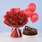 chocolate-cake-rose-bouquet-combo