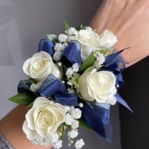 a wrist corsage, likely a 